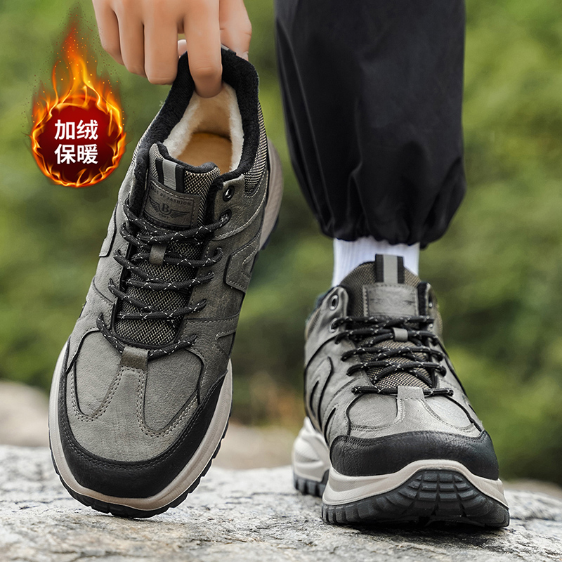 张凯丽东北高帮大棉鞋男冬季加绒加厚爸爸鞋中老年防滑登山雪地靴主图