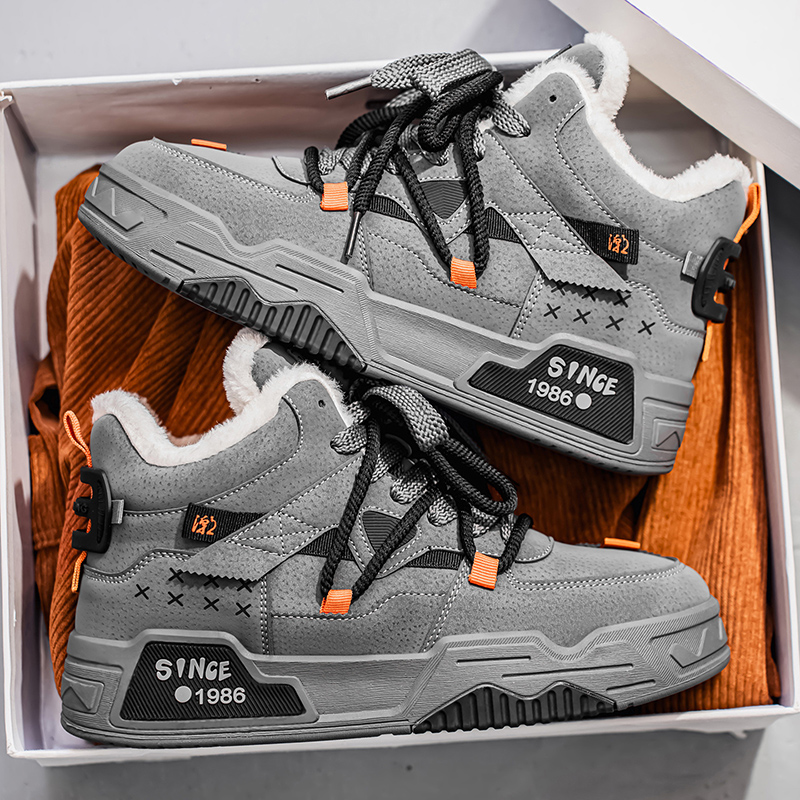 李宇新高帮男鞋2025新款冬季加绒加厚保暖棉鞋男中帮学生运动潮鞋主图