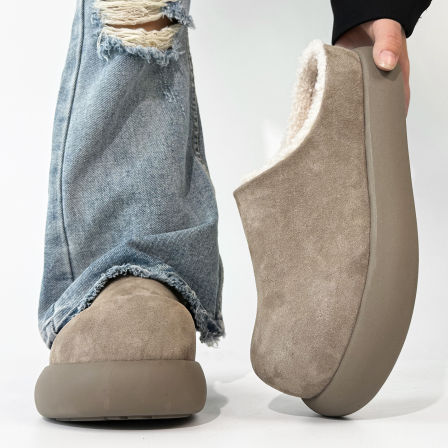 加绒勃肯鞋男厚底增高小土豆棉鞋冬季保暖桑坡鞋情侣大头穆勒鞋女