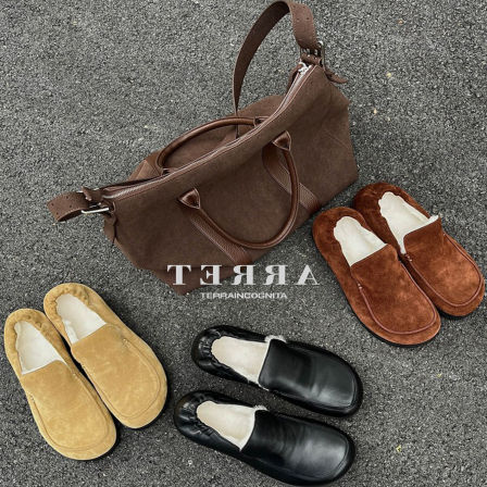 半圆乐福羊毛保暖秋冬牛皮皮鞋加绒雪地靴通勤百搭TERRAINCOGNITA