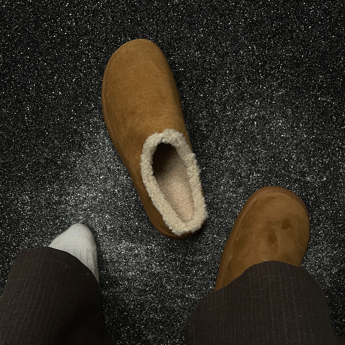 冬季加绒雪地靴包头勃肯拖鞋男女情侣棉鞋穆勒户外懒人休闲毛毛鞋主图