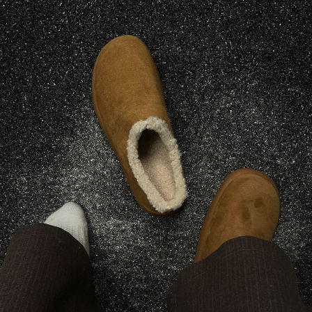 冬季加绒雪地靴包头勃肯拖鞋男女情侣棉鞋穆勒户外懒人休闲毛毛鞋