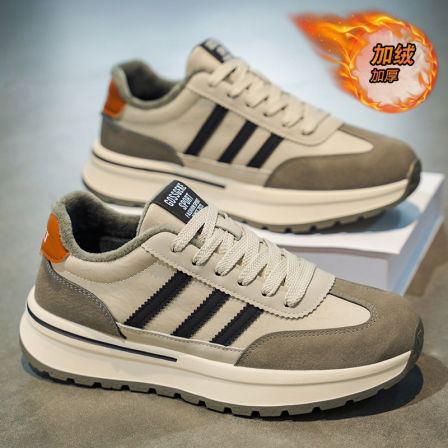 男鞋2025新款冬季加绒保暖二棉鞋男士休闲运动鞋软底跑步阿甘潮鞋