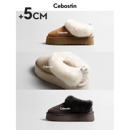 【腹肌商店】雪地靴 5cm增高版厚底保暖加绒加厚女款棉鞋冬季新款