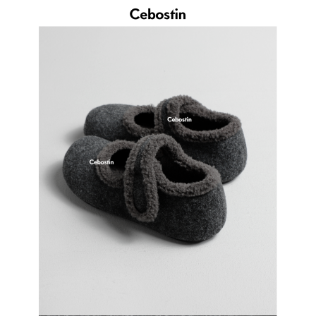 【腹肌商店】单鞋 加绒保暖勃肯玛丽珍鞋女款毛毛鞋2025冬季新款