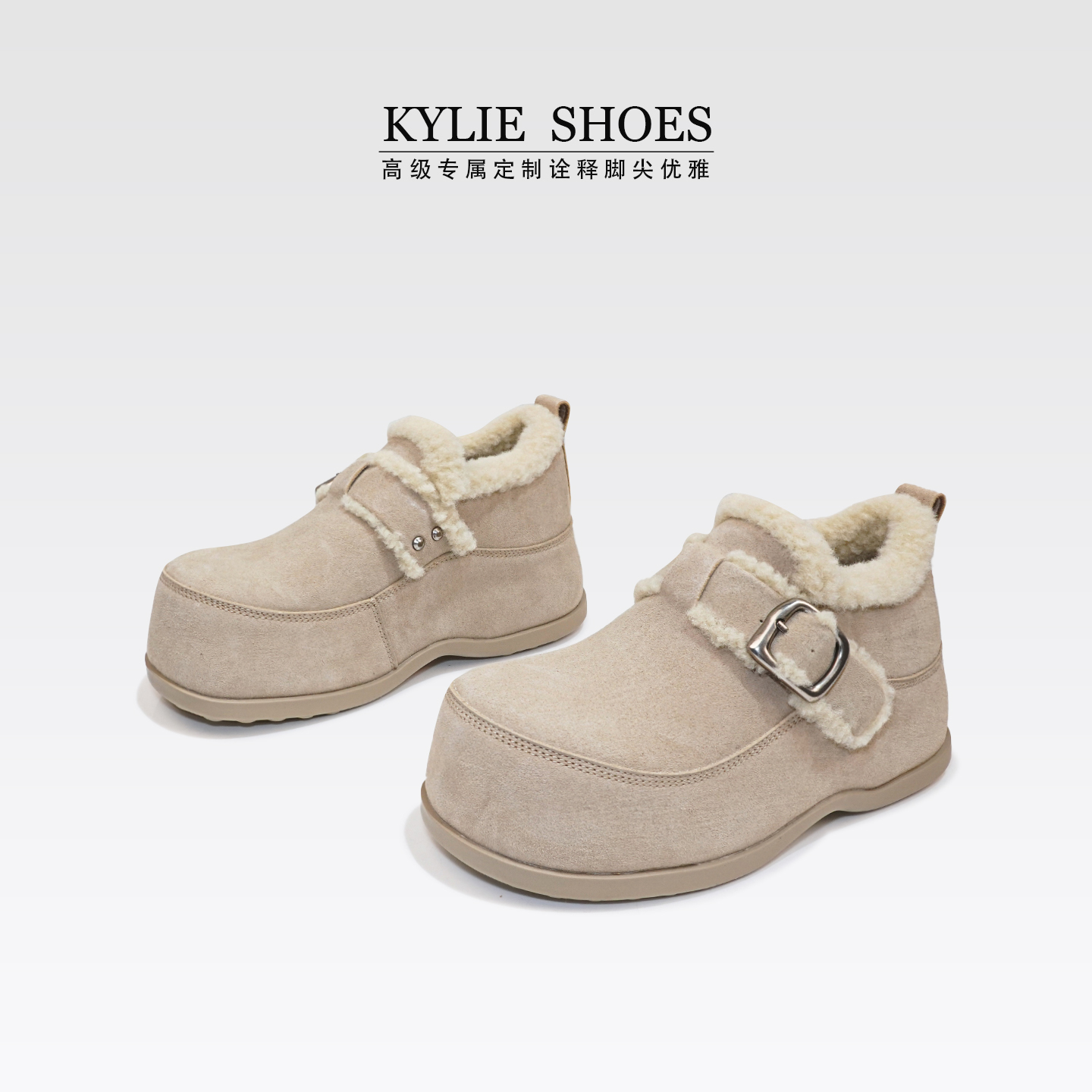 【悠悠一眼爱上】内增高4cm,厚底增高加绒一脚蹬勃肯鞋/半码拍大主图