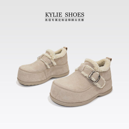 【悠悠一眼爱上】内增高4cm,厚底增高加绒一脚蹬勃肯鞋/半码拍大