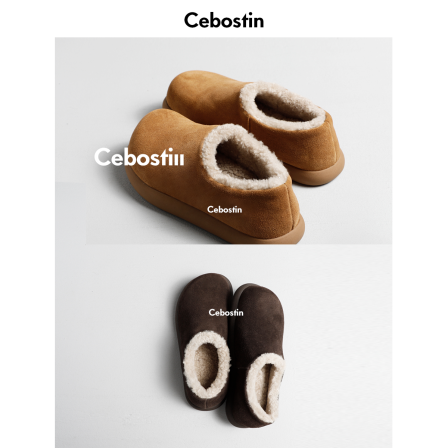 【腹肌商店】勃肯鞋 羊毛加绒加厚保暖毛毛鞋女棉鞋2025冬季新款