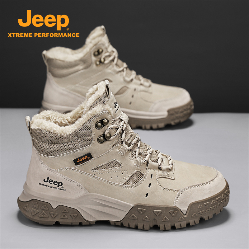 jeep吉普高帮男鞋冬季加绒加厚保暖运动棉鞋男东北户外防滑雪地靴主图