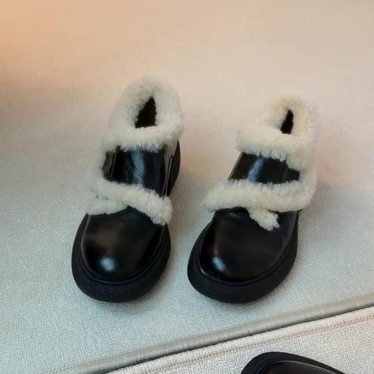 羊皮版~冬季新款舒适时尚百搭保暖雪地靴女加绒毛毛鞋软底小皮鞋主图