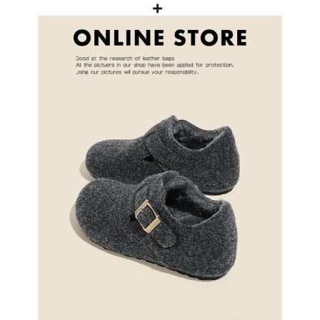 增高6CM！全包加绒勃肯鞋女2025冬季新款灰色毛毛鞋东北雪地棉鞋