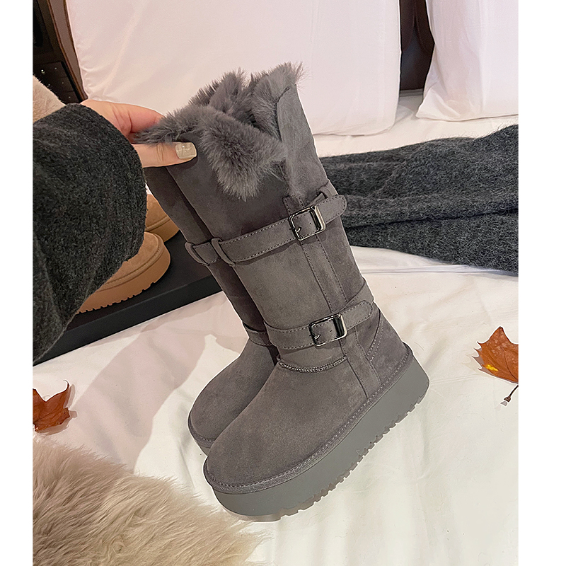 LOFTIME2025WIN8新品冬季款4.5CM轻型缓震厚底抗寒中筒女士雪地靴主图