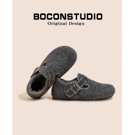 格雷风灰~加绒勃肯鞋女冬季加厚毛毛鞋东北棉鞋厚底保暖雪地靴女