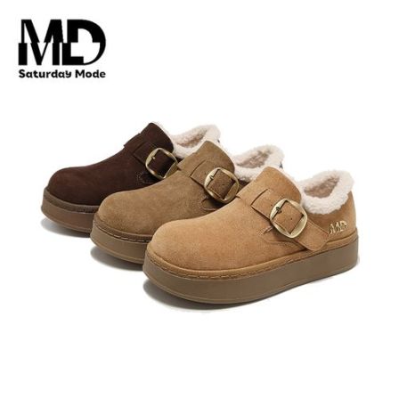 SATURDAYMODE【甜岛和星】2025冬款小土豆加绒一脚蹬懒人勃肯鞋/魏