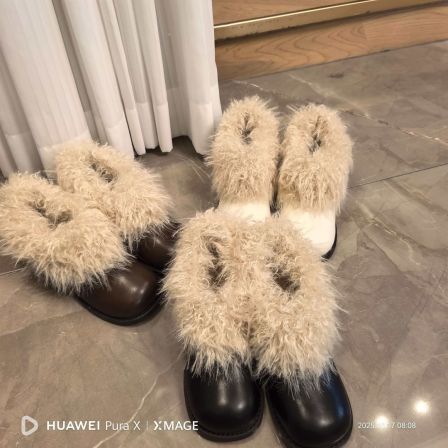 小小苏6cm丨小跟鞋冬保暖单鞋穆勒鞋加绒毛拖舒适EDX55933