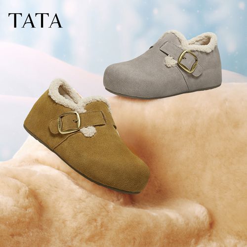 TATA他她2025冬新款复古勃肯鞋女鞋时尚休闲保暖加绒棉鞋4XN03DM5主图