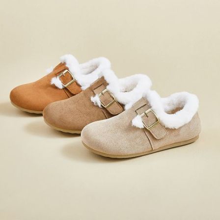 【ABCIN】冬季保暖加绒勃肯雪地靴毛毛鞋复古百搭一脚蹬H2602