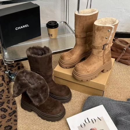 小小苏跟高7cm丨瘦瘦雪地棉保暖雪地靴厚底中筒韩版加绒EDX55953