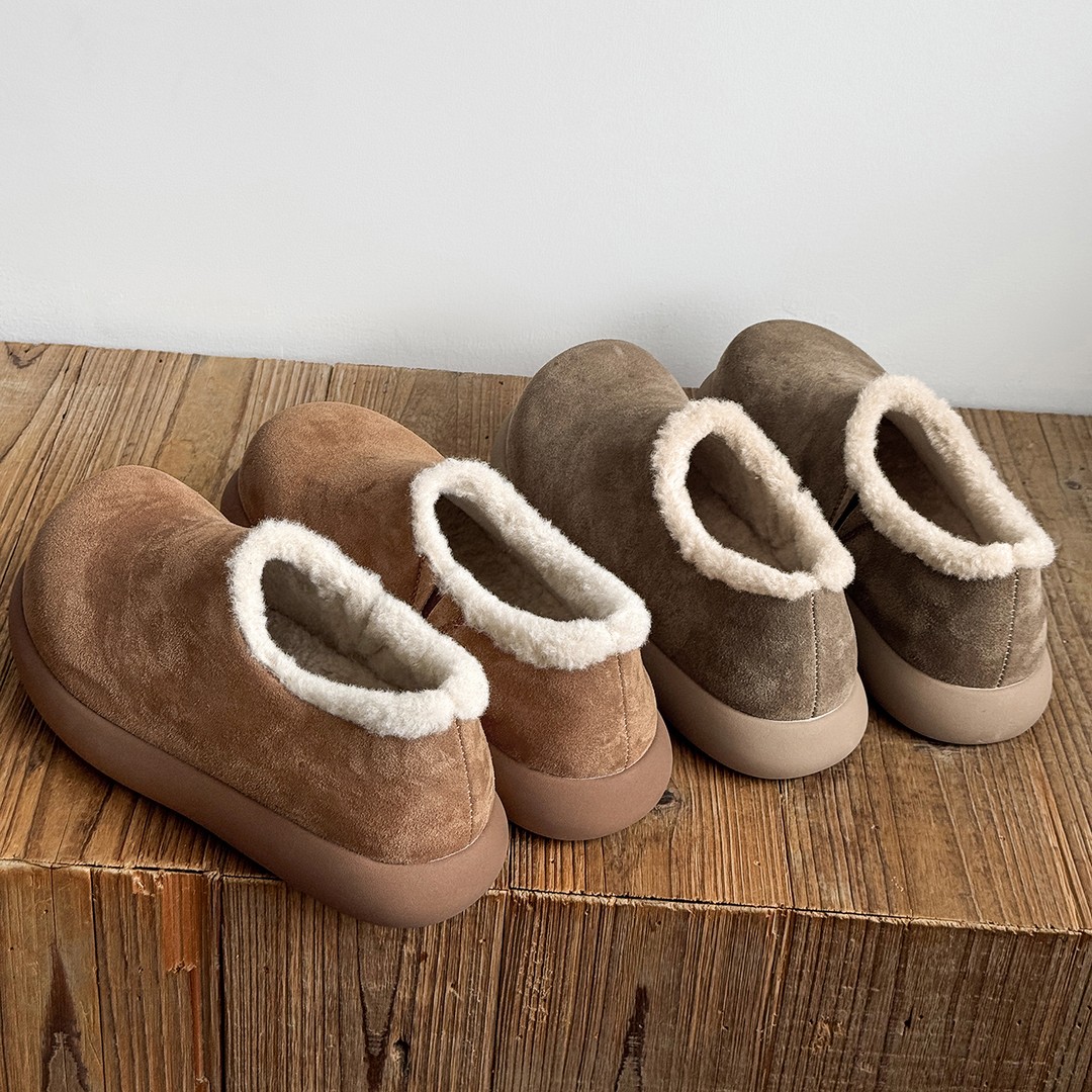 男女通穿情侣鞋冬季加绒保暖棉鞋2025新款一脚蹬懒人雪地棉-899主图