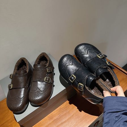 TS/TS休闲鞋女2025秋冬新款一脚蹬加绒保暖复古时尚简约勃肯鞋