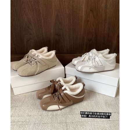 【增高5cm】苏茵茵赛车鞋~毛毛内里秋冬新款拼色休闲鞋女E5409015