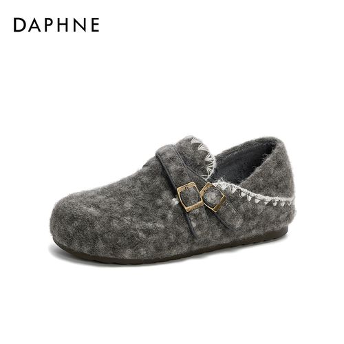 达芙妮新款纯色休闲慵懒女鞋气质百搭一脚蹬时尚百搭玛丽珍单鞋主图