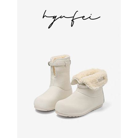 Hyufei毛绒保暖加绒平底短筒雪地靴