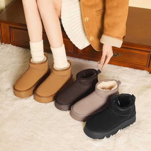 【ZHR则则】牛剖层绒面革4.5CM厚底雪地靴 GZ08(短筒)/GZ08H(中筒)主图