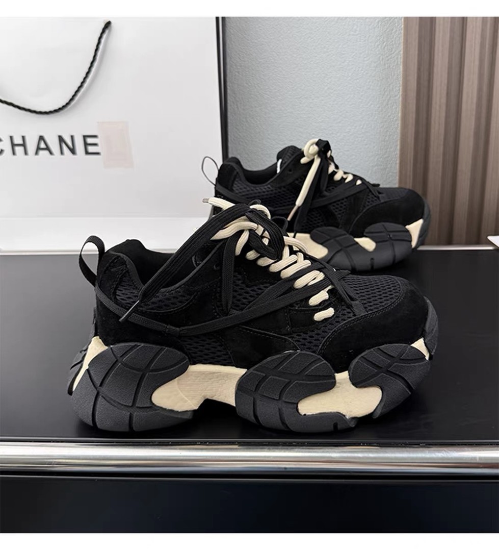 真皮厚底5cm女鞋运动鞋老爹鞋潮流休闲鞋主图