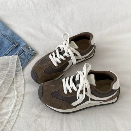 『品牌撤柜』高定四季款软底软面百搭系带休闲德训鞋-2588