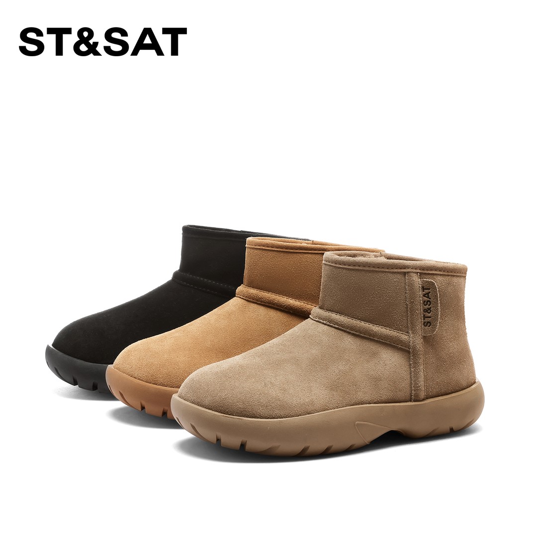 St&Sat/星期六时尚加绒雪地靴女2026年新款时尚加厚保暖休闲短靴主图