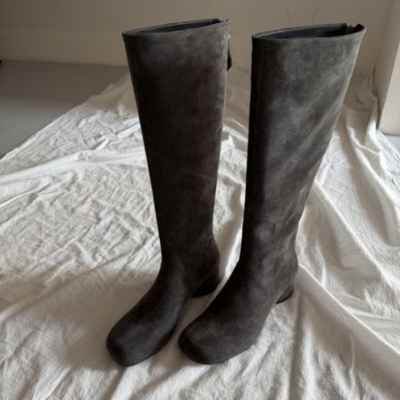 YDD/25秋冬新款法式极简高级感优雅甜美百搭圆头粗跟长筒靴/5796 