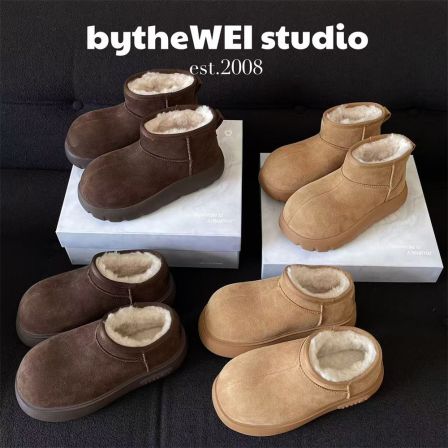 bytheWEI【墩墩雪地靴】厚底小个子雪地靴冬季保暖加绒防滑棉鞋女