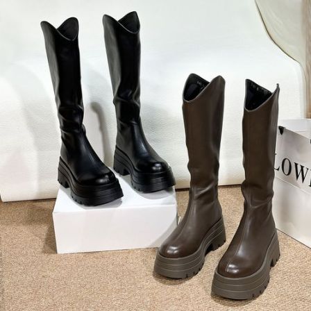 【现货现发】长筒靴女2026新款厚底粗腿显瘦高筒靴小个子长靴 8831