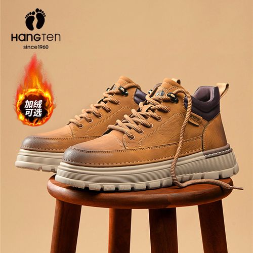 美国欢腾男鞋2026春季新款低帮复古擦色板鞋户外防滑耐磨工装鞋子主图