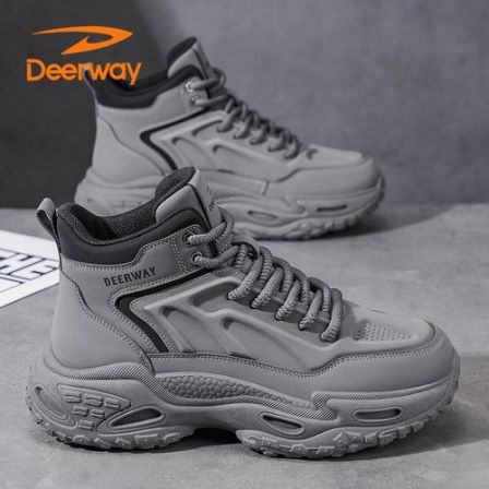 德尔惠高帮男鞋秋冬硬汉工装靴运动休闲户外钓鱼登山鞋防水马丁靴