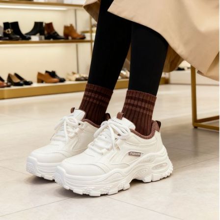 女鞋秋冬款运动鞋秋季爆款2025新款防水防滑休闲百搭加绒老爹鞋棉
