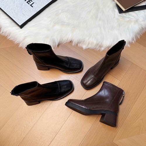 内增高10cm2025秋冬新款粗跟英伦风短靴女时尚小个子百搭瘦瘦靴女主图