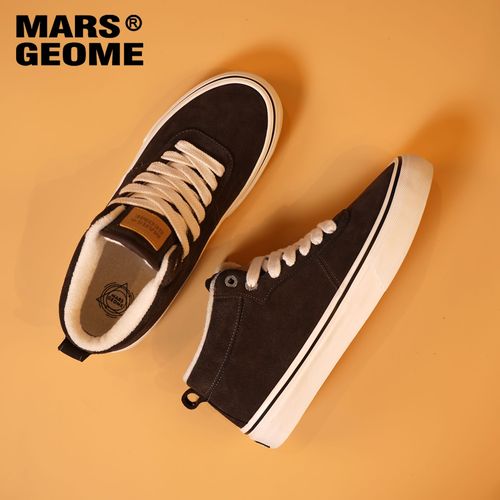 MARS*GEOME/火星几何2025年秋冬男款中帮加绒棉鞋皮面板鞋休闲鞋主图