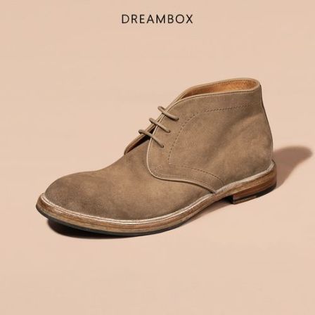dreambox钧博德国进口牛反绒工装沙漠靴秋季新款时尚百搭马丁靴
