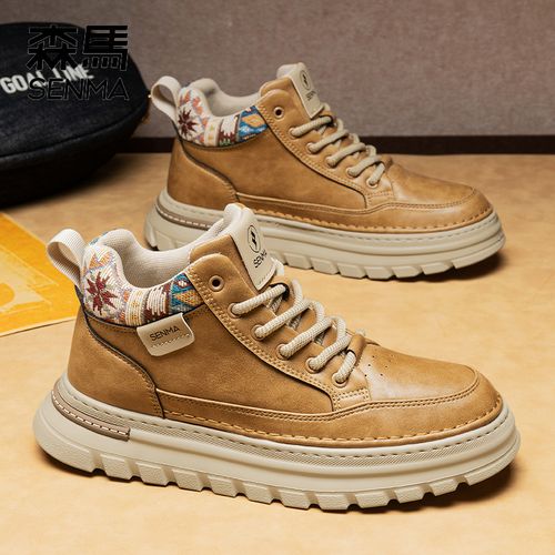 SENMA/森马秋冬新款系带男士皮面马丁靴鞋英伦风厚底增高男鞋主图