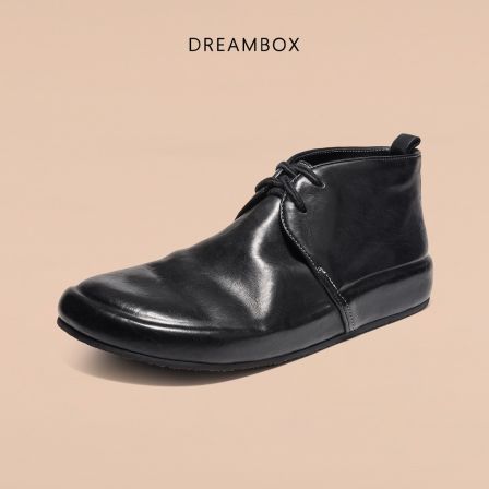 钧博男士中帮休闲皮靴水洗马皮手工男靴舒适英伦风马丁靴