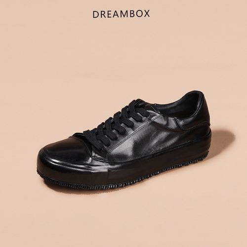 dreambox钧博vibram平底耐磨男士板鞋新款舒适透气马皮时尚休闲鞋主图