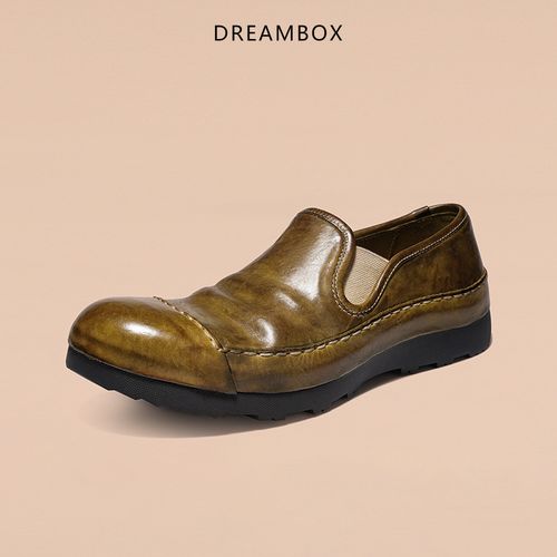 dreambox钧博新款男士一脚蹬马皮解放鞋舒适百搭户外休闲懒人男鞋主图