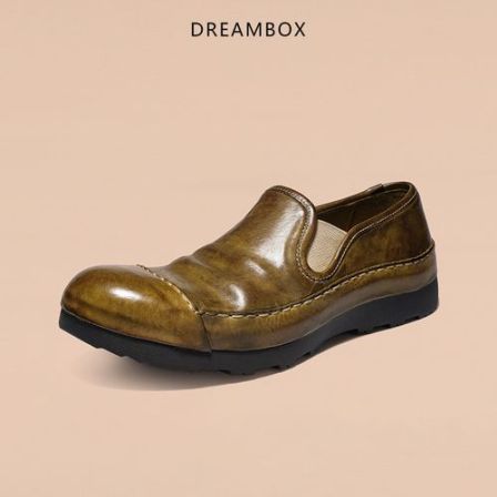dreambox钧博新款男士一脚蹬马皮解放鞋舒适百搭户外休闲懒人男鞋