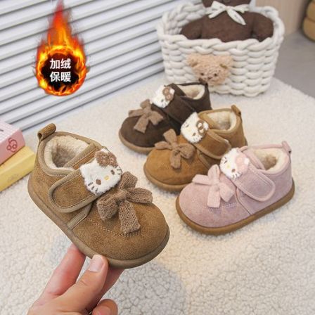 【可爱洋气】小黄鸭冬季宝宝鞋子女宝卡通学步鞋儿童棉鞋加绒保暖