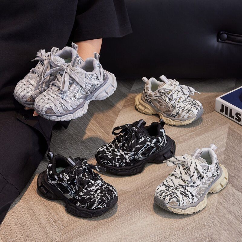 巴家儿童老爹鞋2025秋季新款加绒女童轻便休闲鞋男童中大童时尚主图