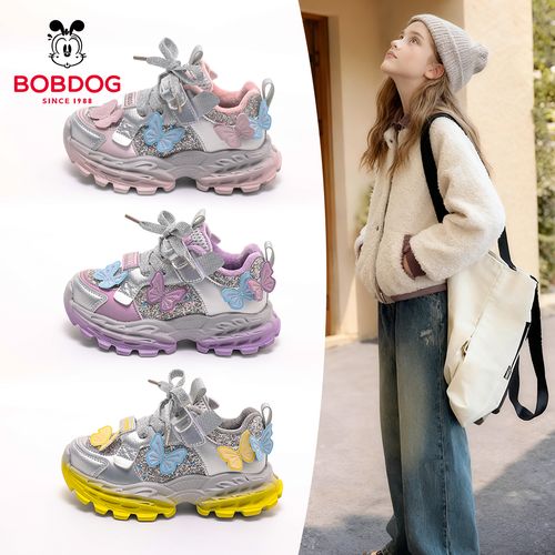 巴布豆软底加绒运动鞋冬季女童时尚二棉公主花花童鞋保暖老爹鞋主图