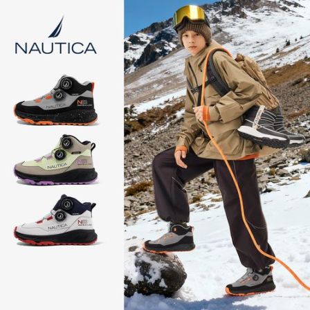 【达人专属】NAUTICA/诺帝卡童鞋户外高帮运动鞋加厚保暖运动爬山登山徒步鞋