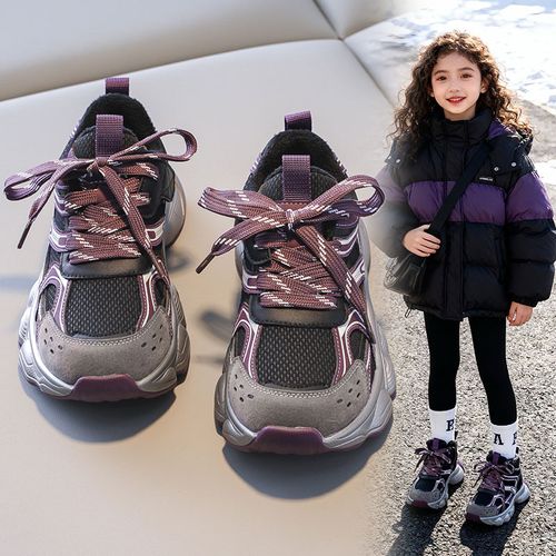女童运动鞋2025秋冬新款儿童加绒鞋子中大童女孩学生轻便百搭童鞋主图